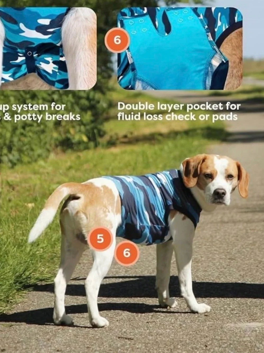 Suitical Recovery Suit for Dogs Spay & Neutering Dog Surgery Recovery NIB #M284